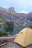 Paige Falk (paigefalk) > Our hike ascends up the ridge behind John's tent.